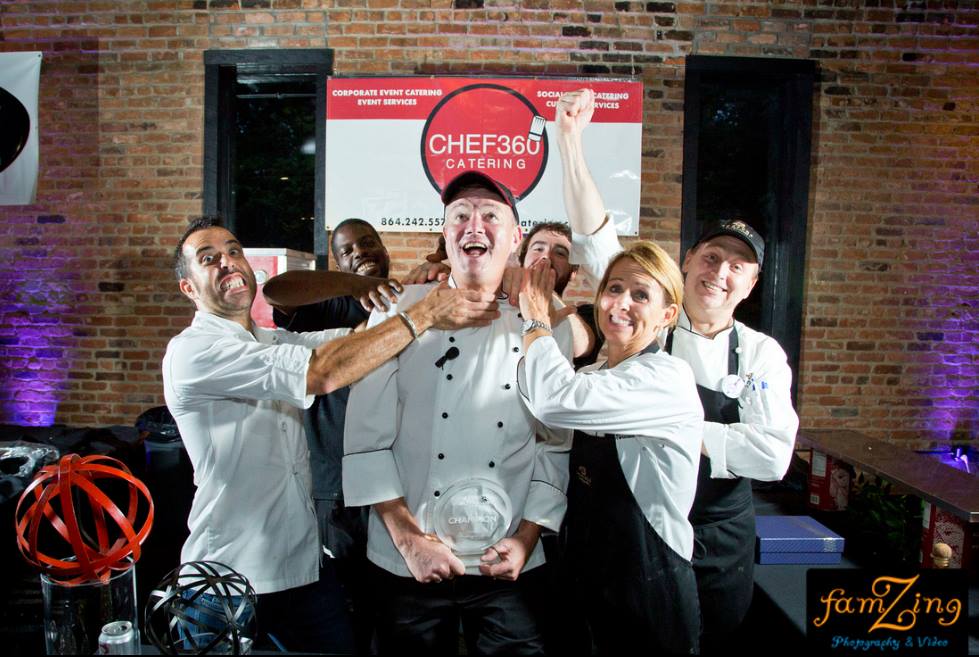 Chef360 Catering staff posing for funny group photo