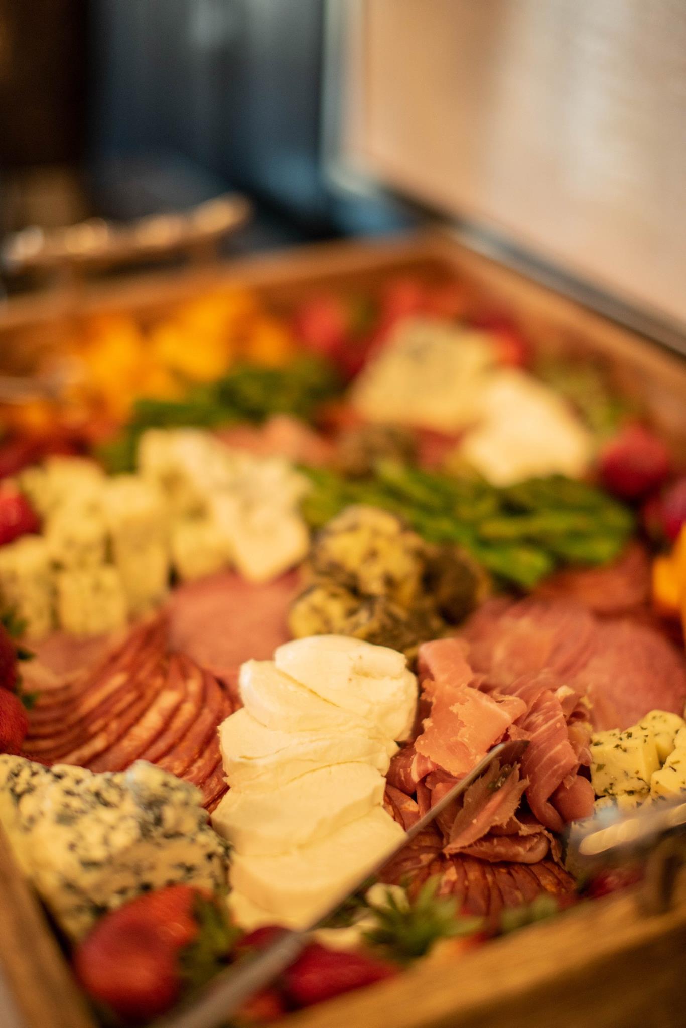 platter with assorted specialty meats and cheeses