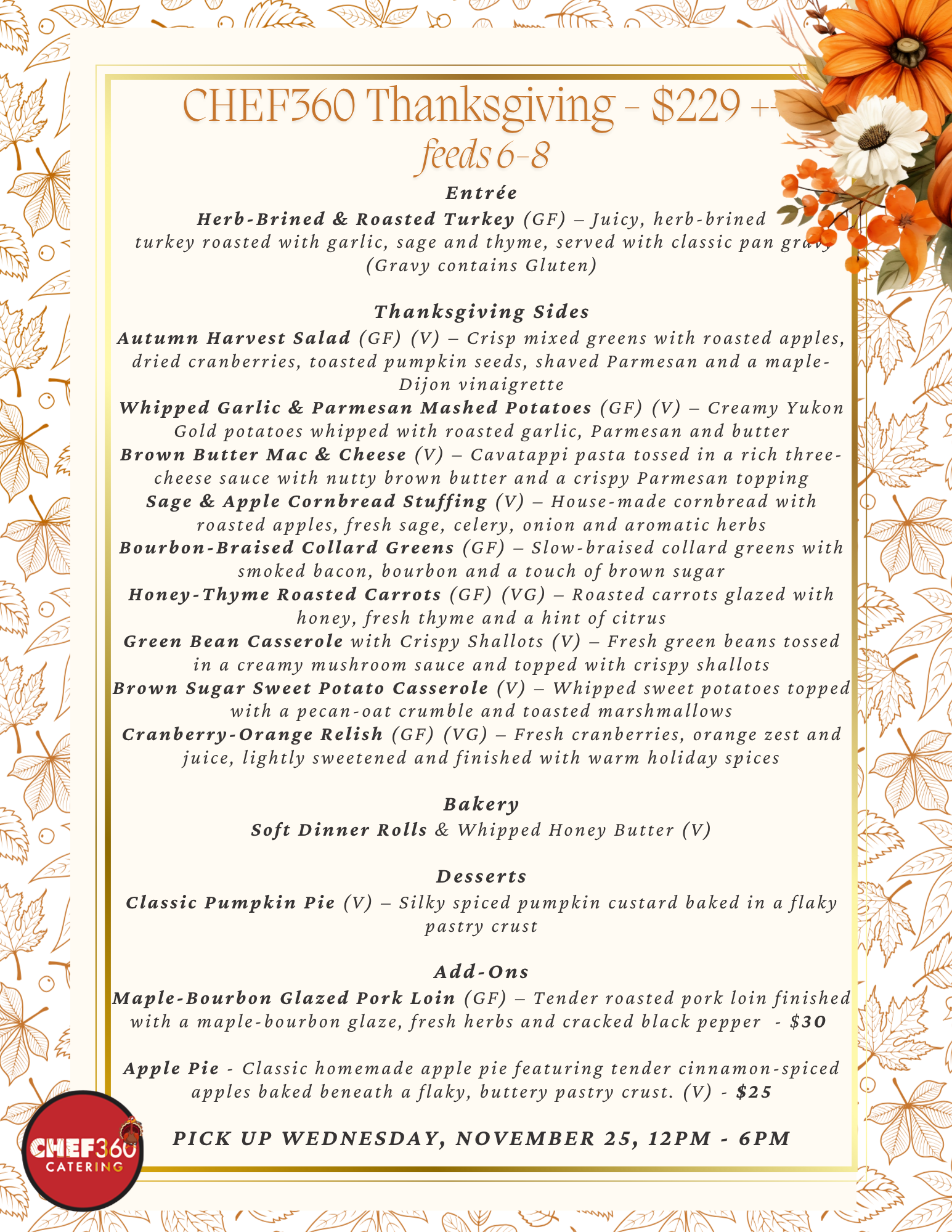 CHEF360 Thanksgiving